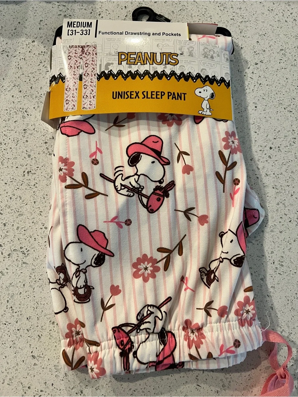 Peanuts Unisex  Pink Snoopy Sleep Pants - Medium
